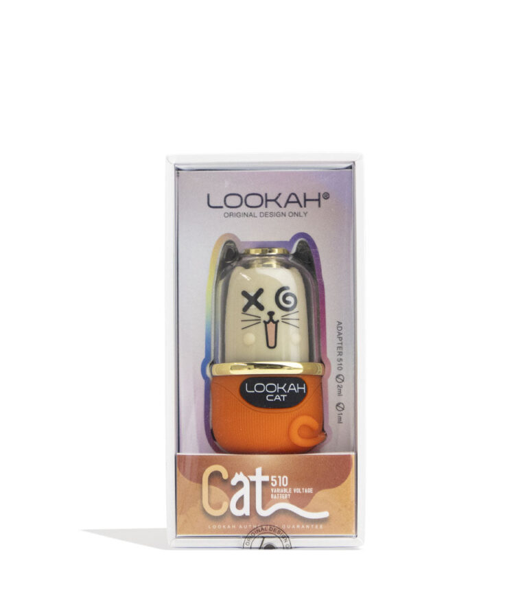 Orange Lookah Cat 510 Variable Voltage Battery Packaging Front View on White Background