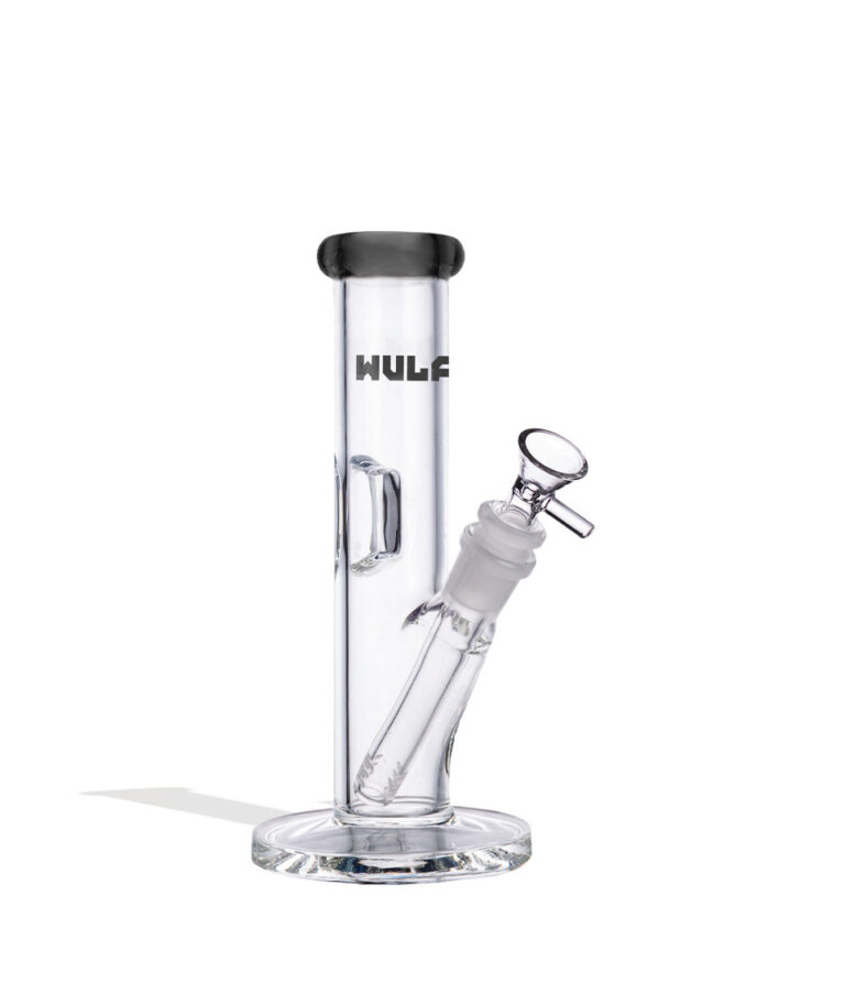 Smoke Wulf Mods 5mm 8inch Straight Water Pipe Front View on White Background