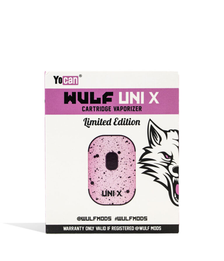 Pink Black Spatter Wulf Mods UNI X 510 Thread Battery Box on white background