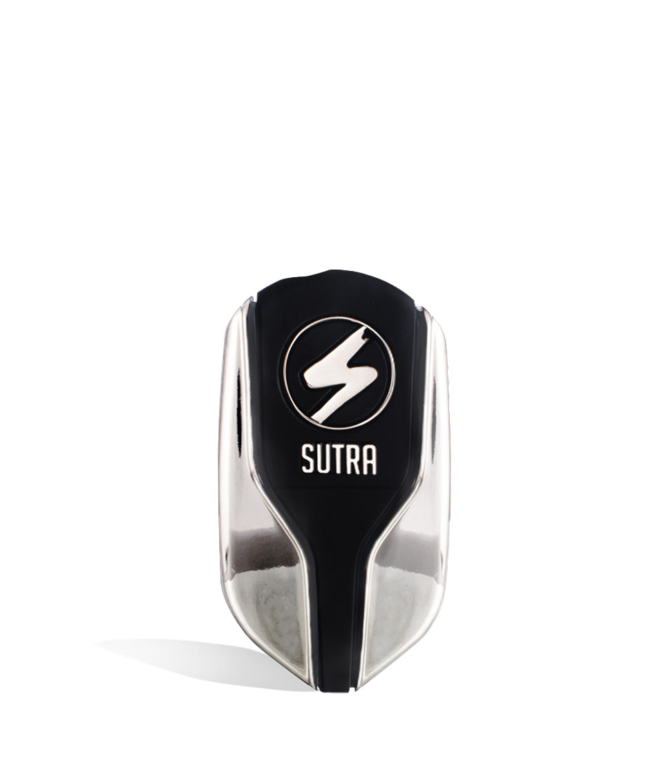 Silver angle  Sutra Vape Squeeze 510 Thread Battery on white studio color