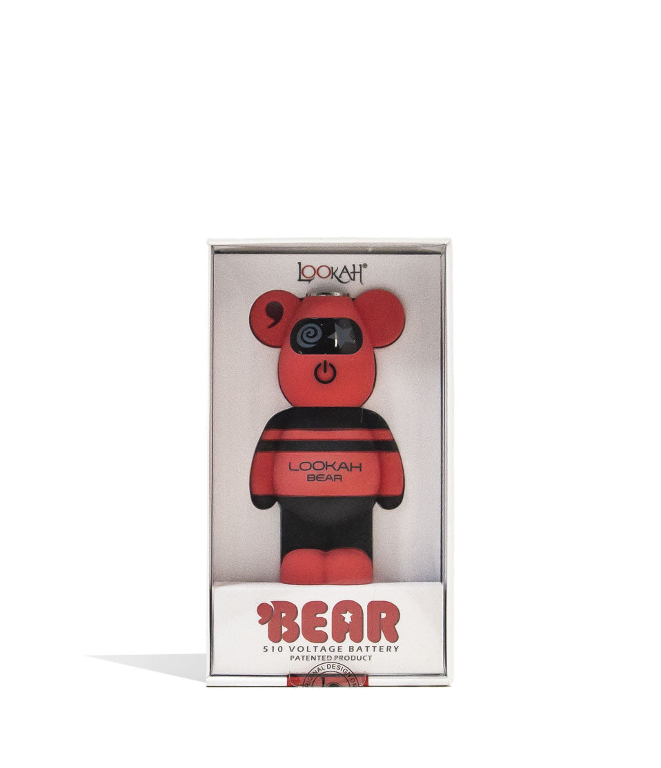 Red Lookah Bear 510 Thread Battery Packaging Front View on White Background