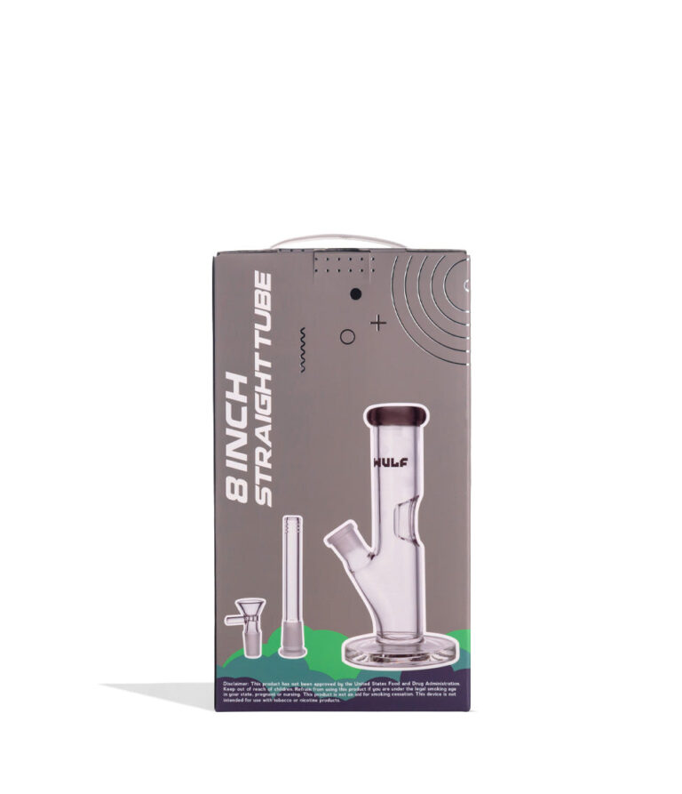 Smoke Wulf Mods 5mm 8inch Straight Water Pipe Packaging Back View on White Background