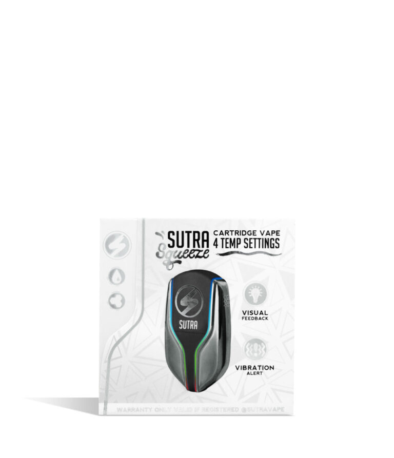 Silver Sutra Vape Squeeze 510 Thread Battery on white studio background