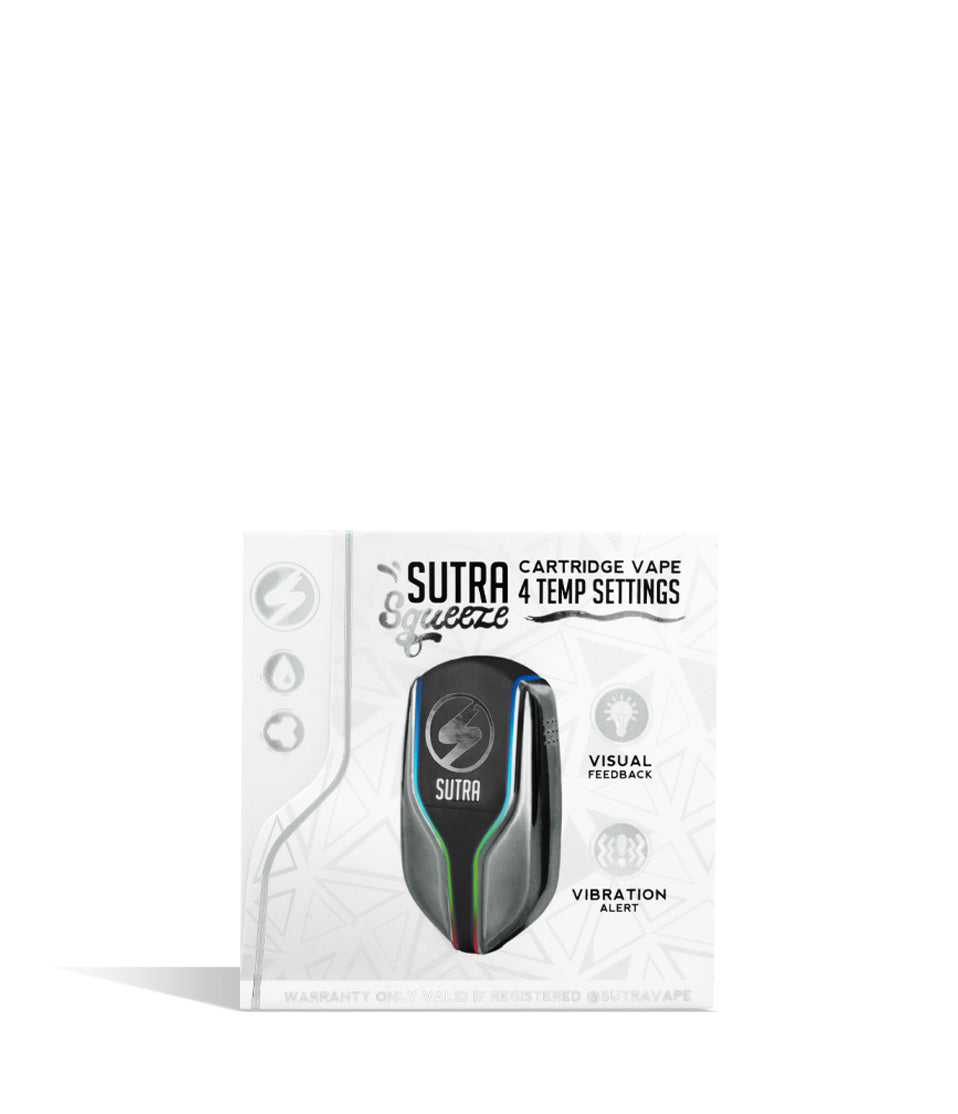 Silver Sutra Vape Squeeze 510 Thread Battery on white studio background