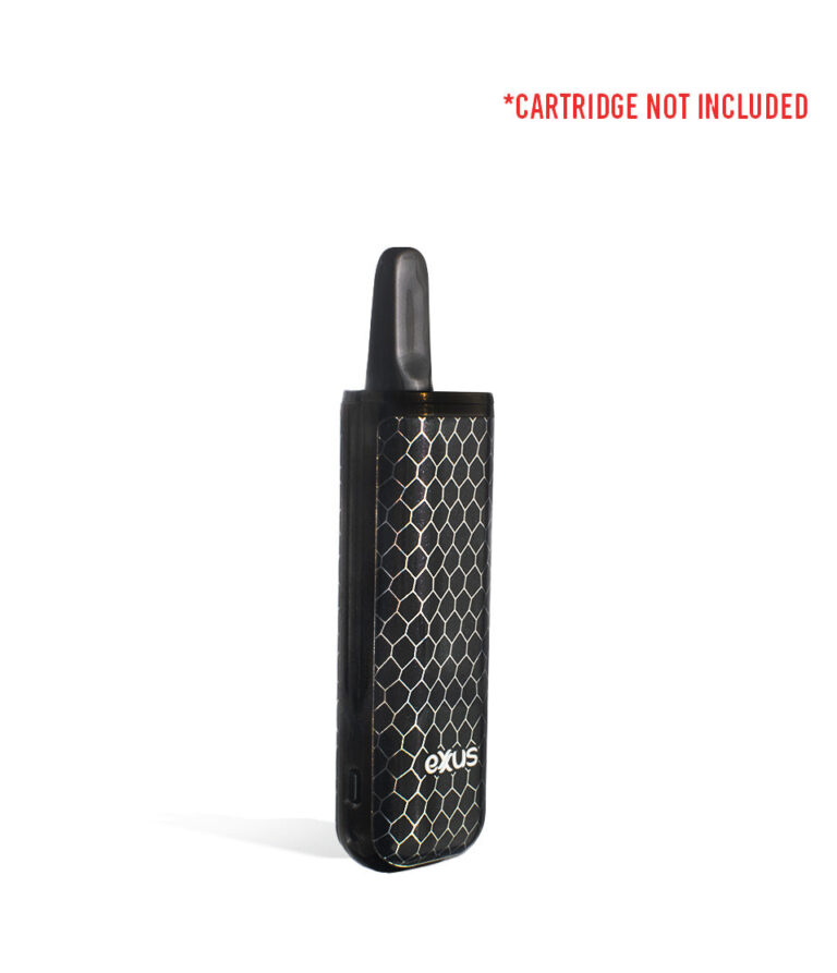 Black Cobra side view with cartridge Exxus Vape MiNovo 510 Thread Battery on white studio background