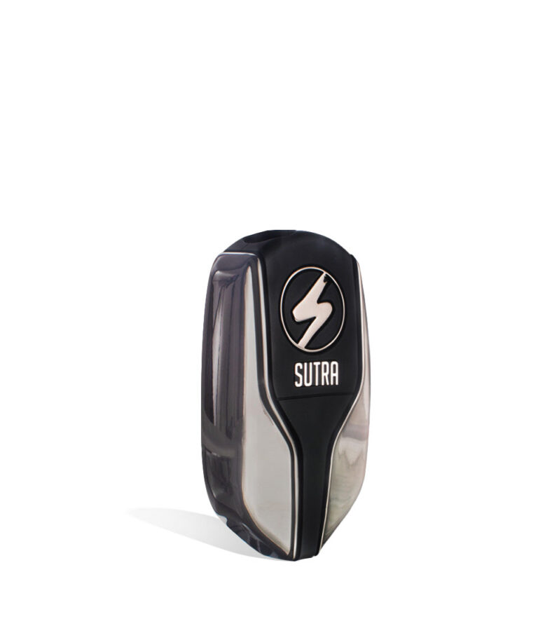 Side gunmetal Sutra Vape Squeeze 510 Thread Battery on white studio color