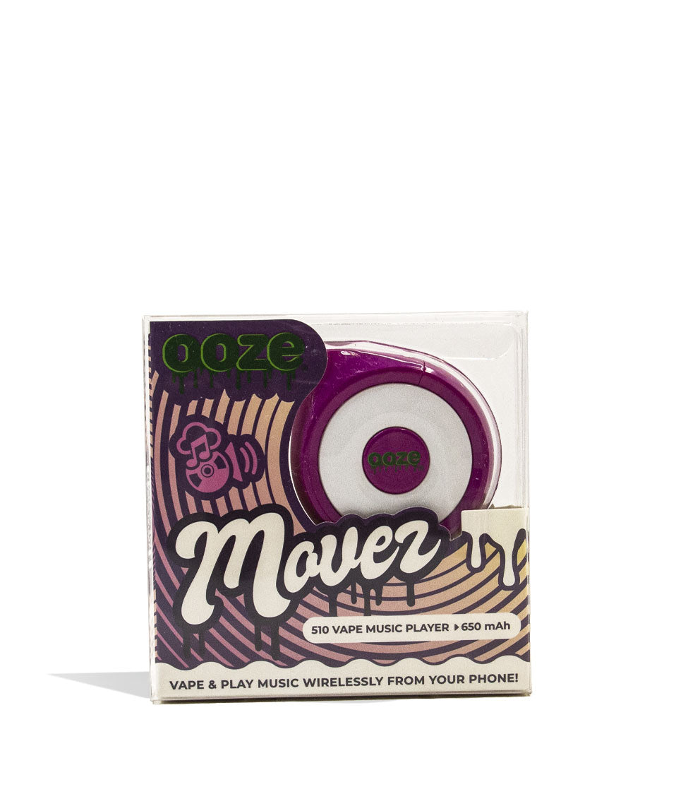 Ultra Purple Ooze Moves 510 Thread Battery and Wireless Speaker Packaging View on White Background