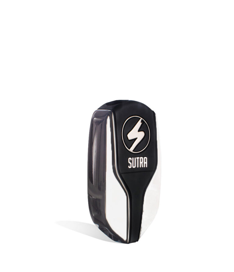 Side silver Sutra Vape Squeeze 510 Thread Battery on white studio color