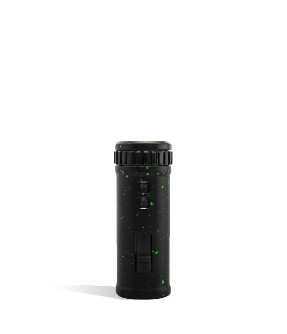 Black Green Spatter back Wulf Mods UNI S Adjustable 510 Thread Battery on white background