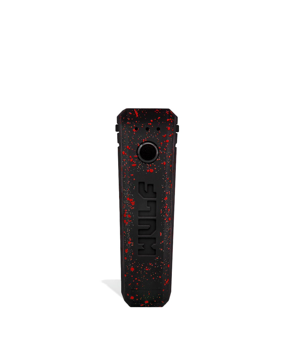 Black Red Spatter Face Wulf Mods UNI Adjustable 510 Thread Battery on white studio background