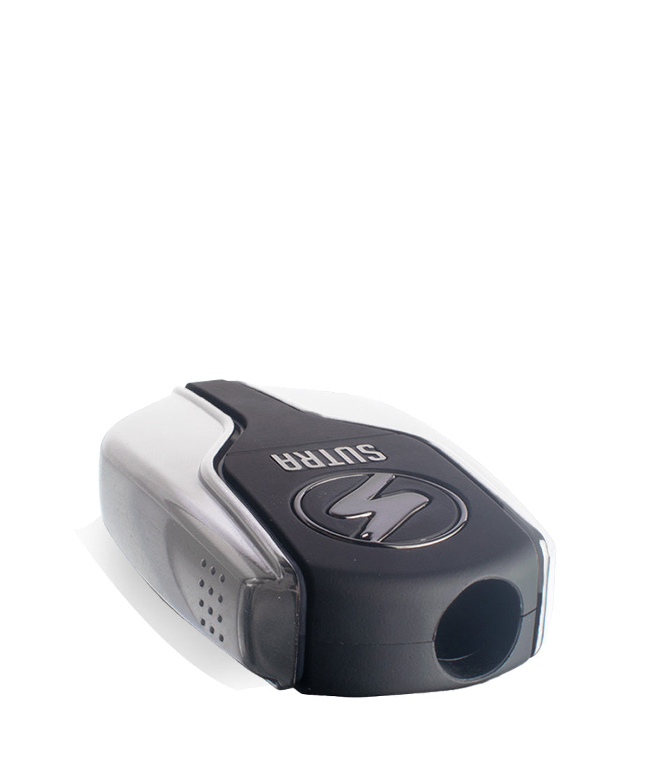 Top silver Sutra Vape Squeeze 510 Thread Battery on white studio color