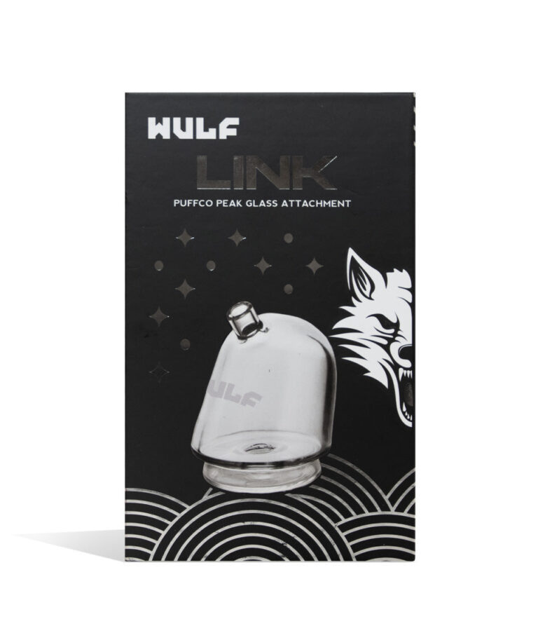 WULF Link Puffco Peak glass attachment retail box, clear edition