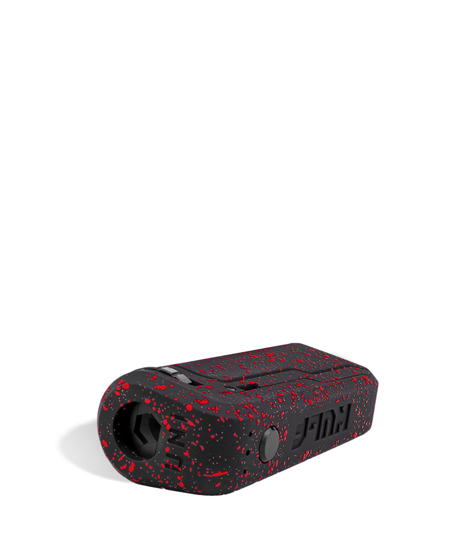 Black Red Spatter down view Wulf Mods UNI Adjustable 510 Thread Battery on white studio background