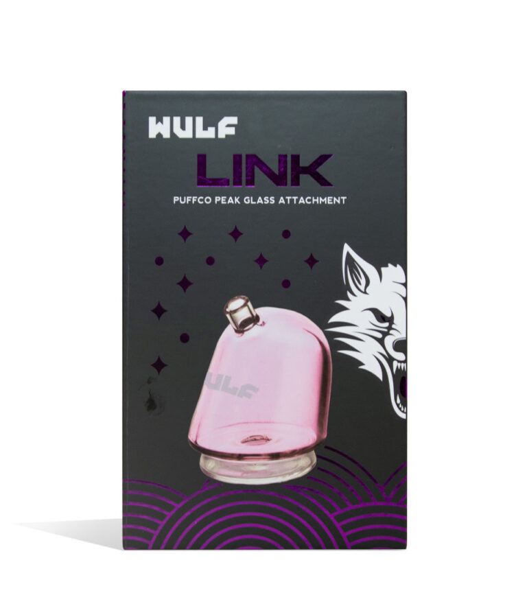 WULF Link Puffco Peak glass attachment retail box, pink edition