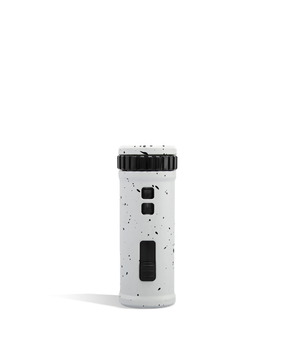 White Black Spatter back Wulf Mods UNI S Adjustable 510 Thread Battery on white background