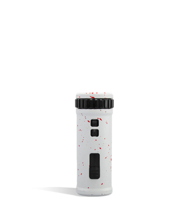 White Red Spatter back Wulf Mods UNI S Adjustable 510 Thread Battery on white background