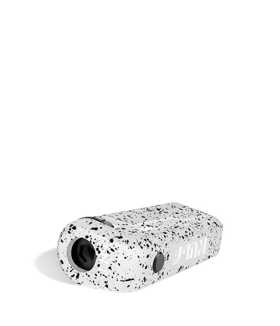 White Black Spatter down view Wulf Mods UNI Adjustable 510 Thread Battery on white studio background