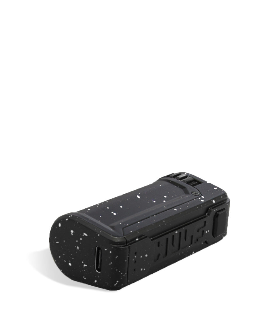 Black White Spatter bottom Wulf Mods UNI S Adjustable 510 Thread Battery on white background