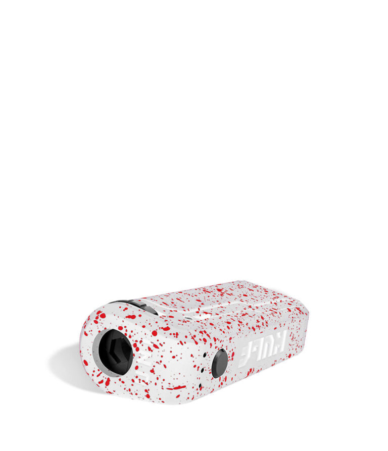 White Red Spatter down view Wulf Mods UNI Adjustable 510 Thread Battery on white studio background