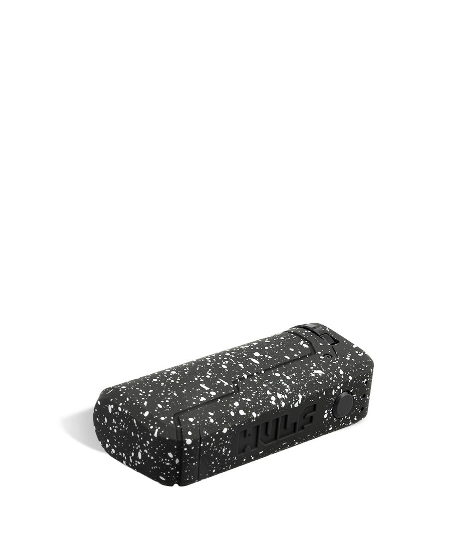 Black white Spatter bottom view Wulf Mods UNI Adjustable 510 Thread Battery on white studio background