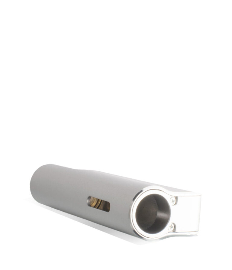 Silver chamber Exxus Vape Snap VV 510 Thread Battery on white studio background