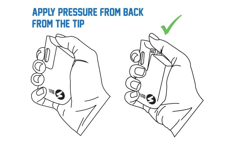 how to open the mouthpiece for Sutra Mini on white background