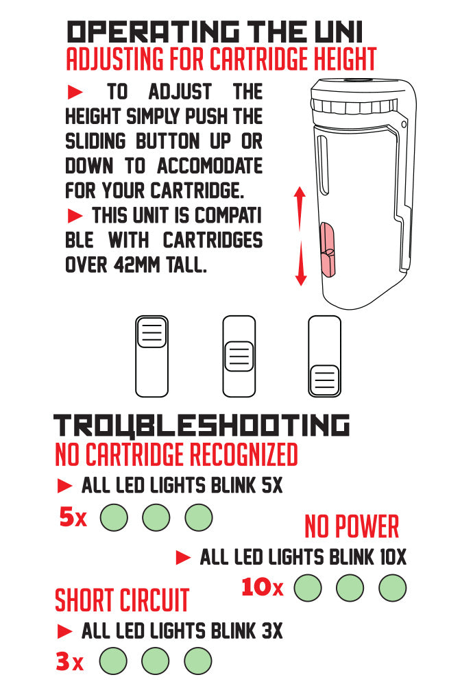 Adjusting the Height for the UNI Max on white background