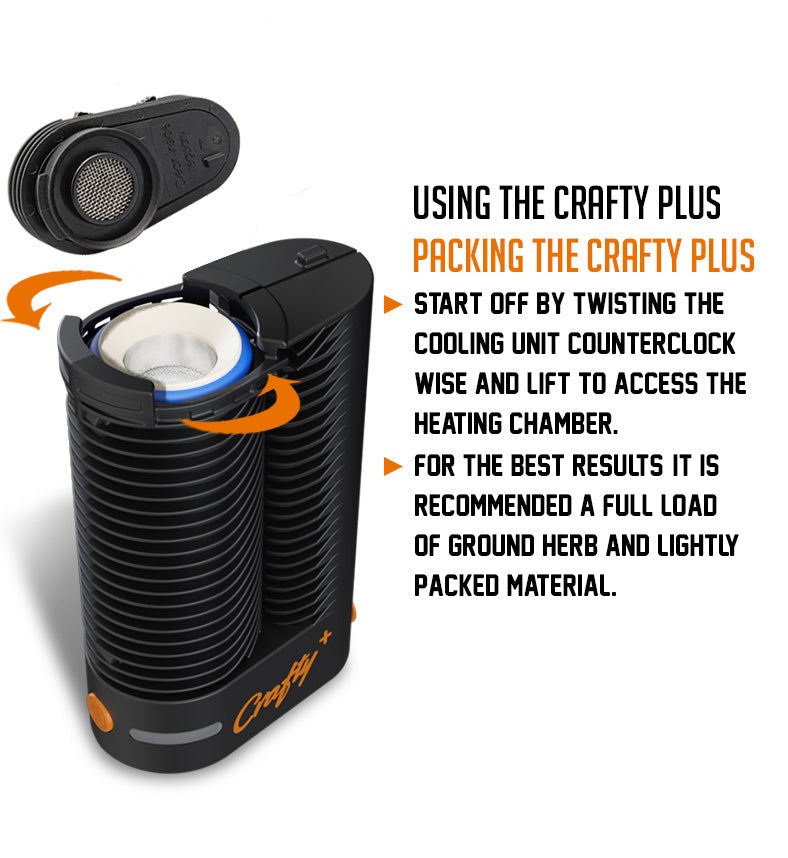 How to pack the Storz and Bickel Crafty Plus on white background.
