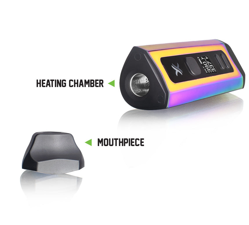Exxus Mini Plus Heating Chamber and magnetic mouthpiece on white background