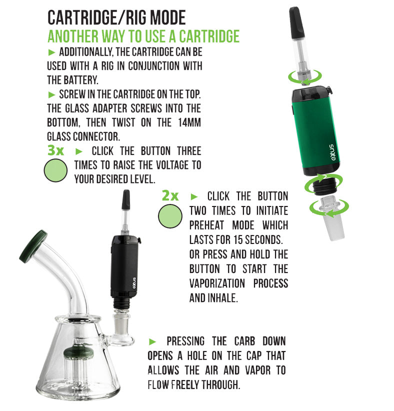 Exxus VRS Cartridge/Rig Mode setup on white background