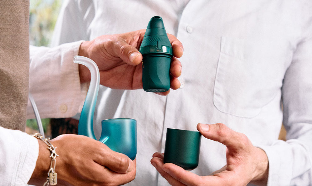 puffco pine collection in midair