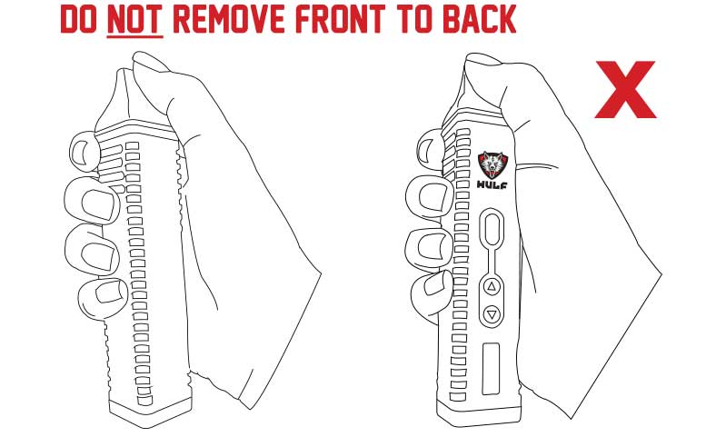 How to not remove the mouthpiece from the Wulf Digital Vaporizer on white background.