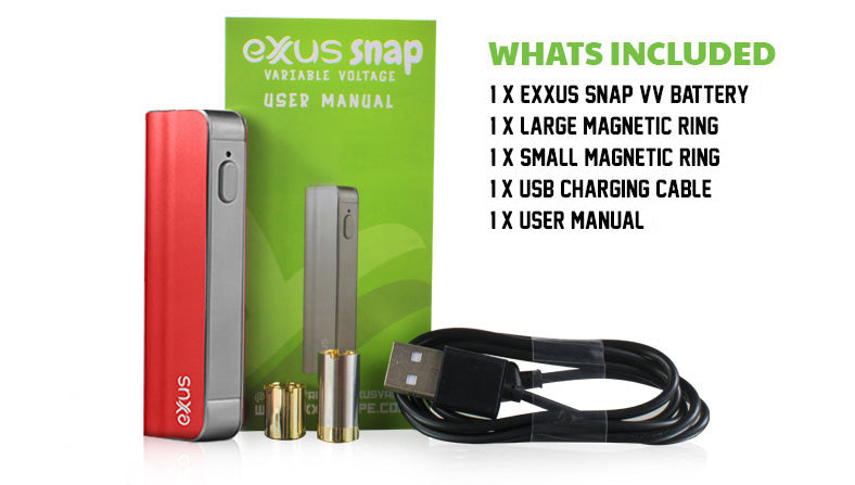What's Included with the Exxus Snap VV on white background