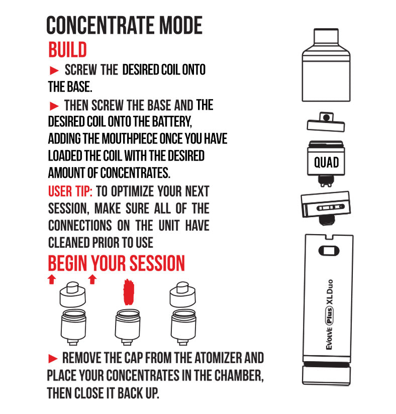 Concentrate Mode setup for Wulf Evolve Plus XL Duo on white background