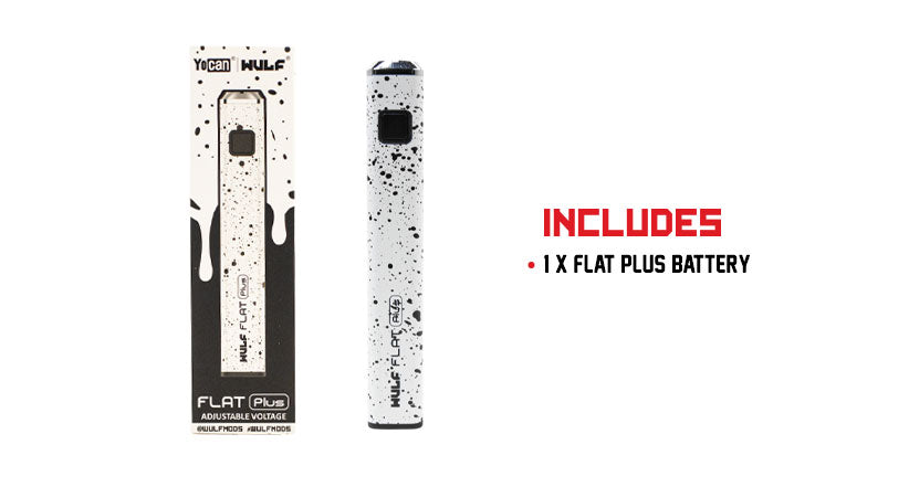 WULF Flat Plus box contents: one Flat Plus battery