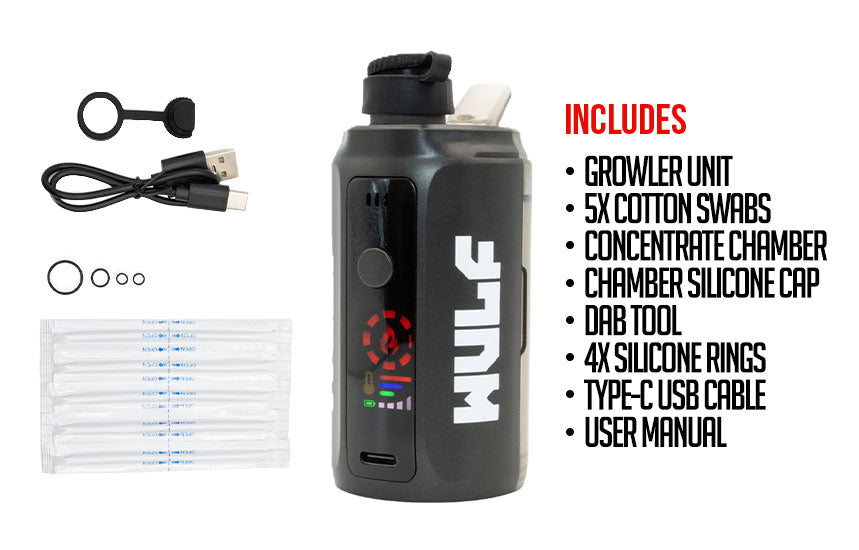 included accessories with wulf growler on white background