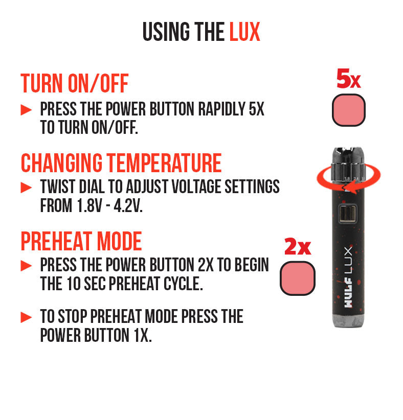 Using the Wulf Lux 510 Thread Battery on white background