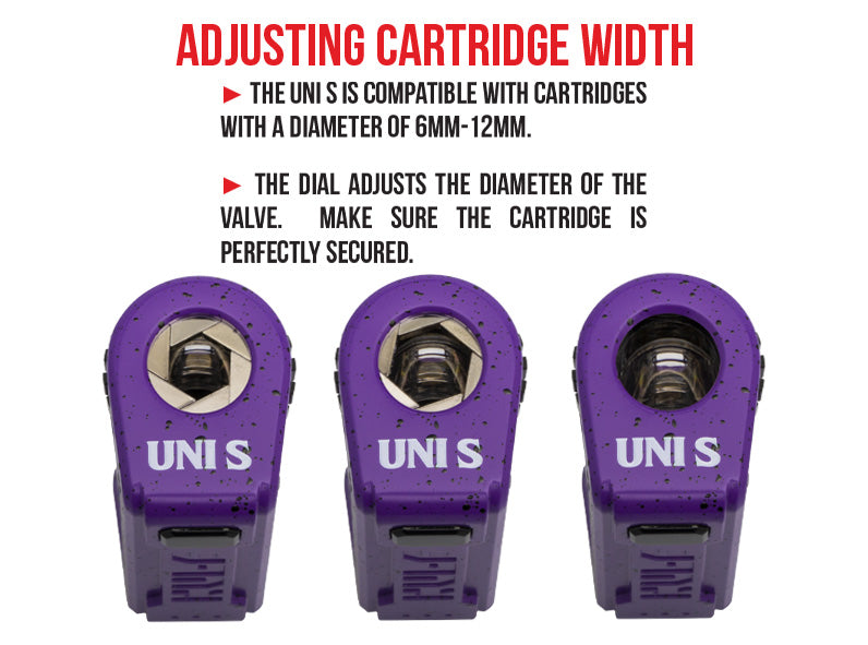 Adjusting the cartridge width on the Wulf UNI s on white background