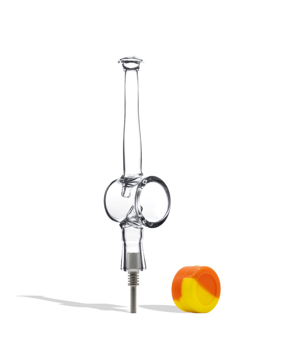 10mm Nectar Straw with orange Silicone Reclaim Jar on white background