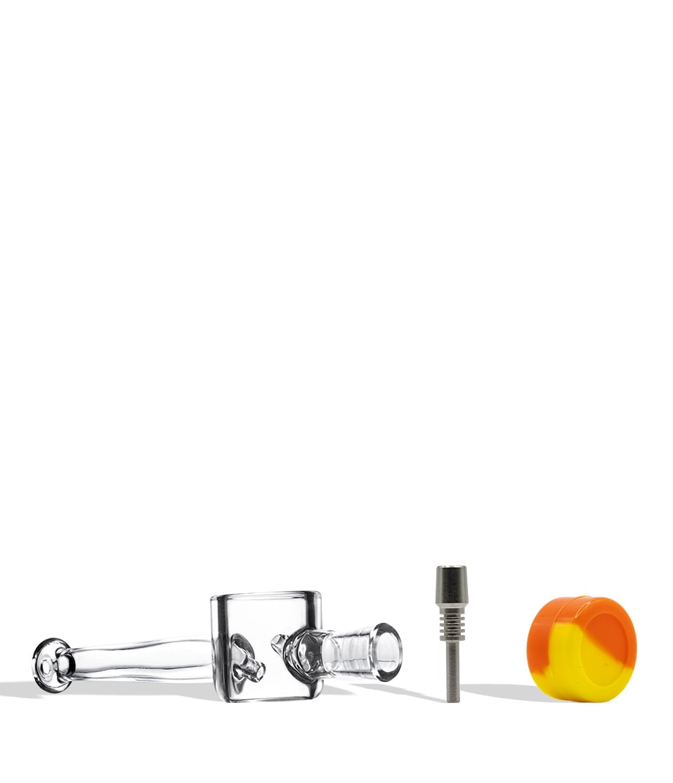 10mm Nectar Straw with orange Silicone Reclaim Jar apart on white background