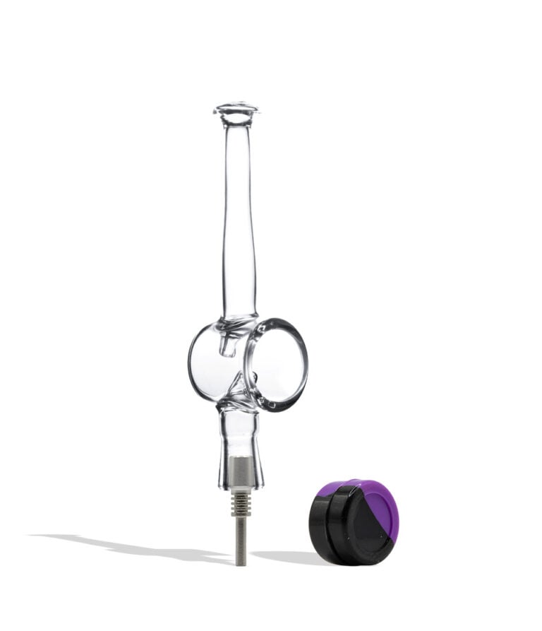 10mm Nectar Straw with purple Silicone Reclaim Jar on white background