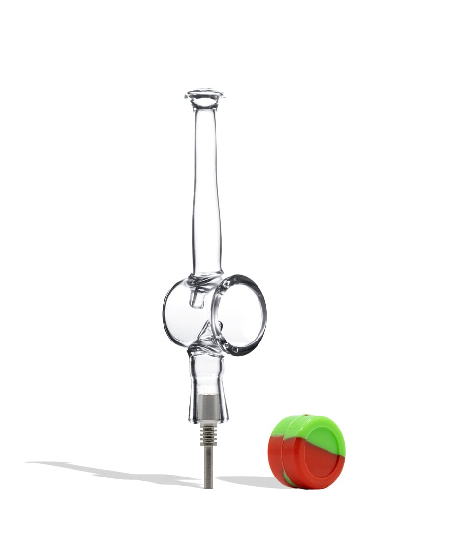 10mm Nectar Straw with red green Silicone Reclaim Jar on white background