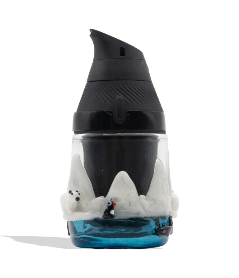 Empire Glassworks Avenge the Arctic Puffco Proxy Core Attachment bottom front view attached
