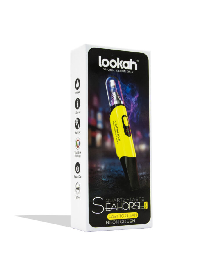 Lookah Seahorse Mini Electric Nectar Collector Neon Green packaging on white background