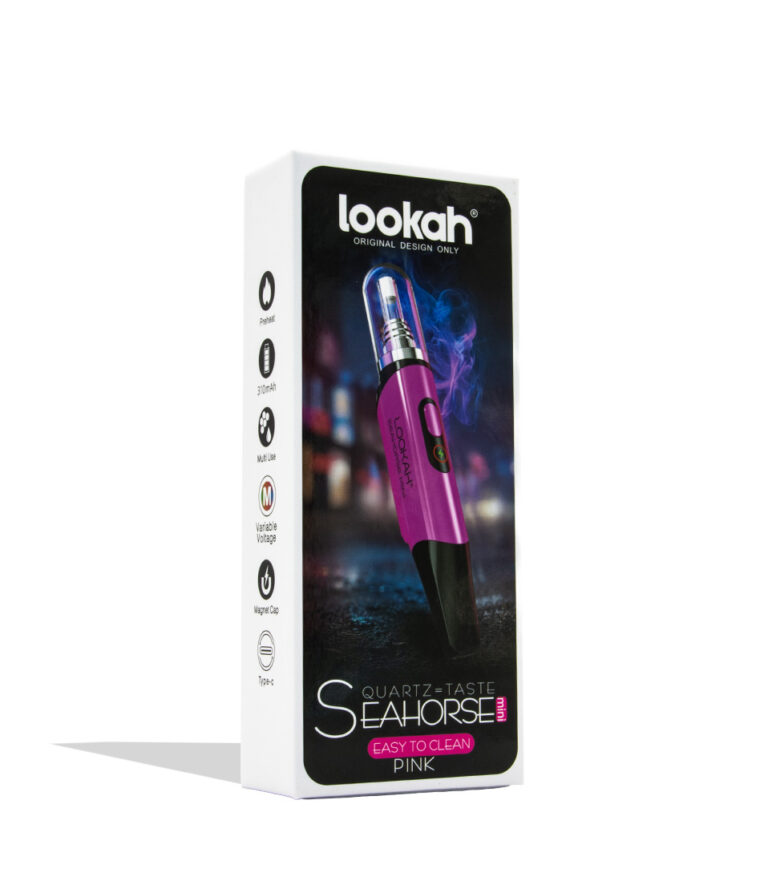 Lookah Seahorse Mini Electric Nectar Collector pink packaging on white background