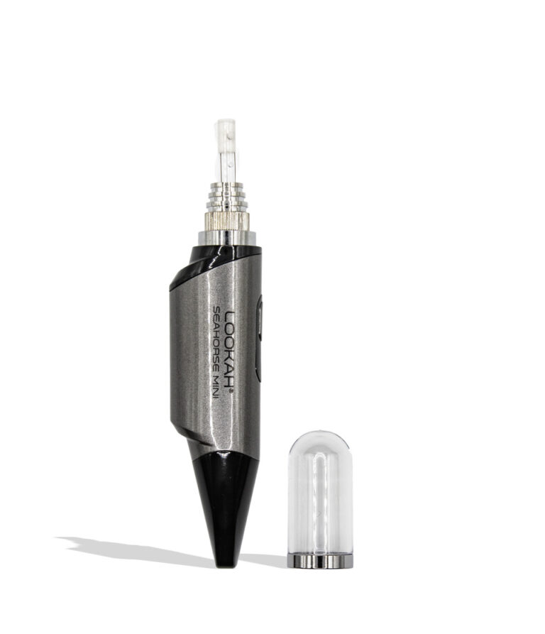 Lookah Seahorse Mini Electric Nectar Collector grey cap off together on white background