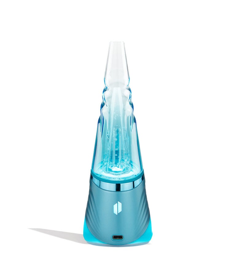 Puffco Peak Pro Limited Edition Glacier Concentrate Vaporizer with 3DXL Atomizer back view on white background