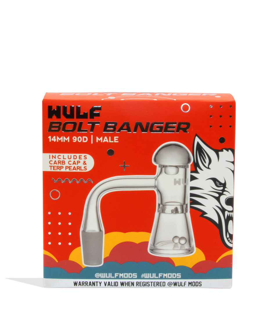 Wulf Mods Bolt 14mm Quartz Banger packaging front on white background