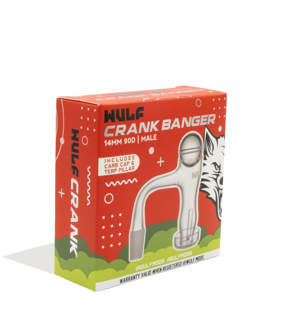 Wulf Mods Crank 14mm Quartz Banger packaging side view on white background