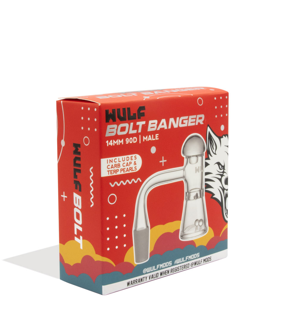 Wulf Mods Bolt 14mm Quartz Banger packaging side on white background